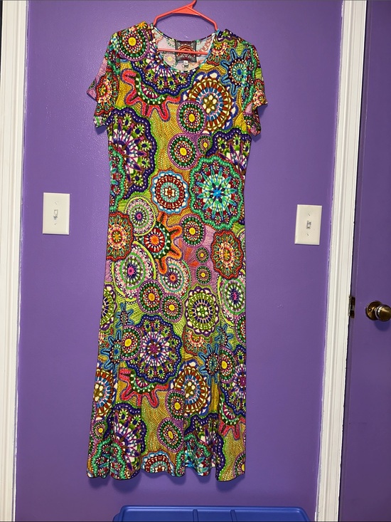 Johnny Was Dresses & Skirts - Multicolor Floral Mosaic Short Sleeve Maxi Dress